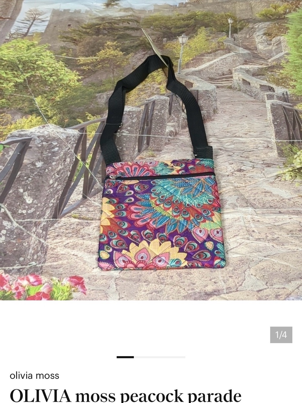 OLIVIA moss peacock parade collection Cross over bag